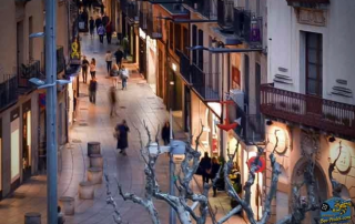 Charming overview of downtown Mataró with historic buildings, local shops, and cozy restaurants