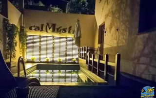 Outdoor swimming pool at Villa Cal Music B&B, ideal for relaxing during the day and romantic evenings