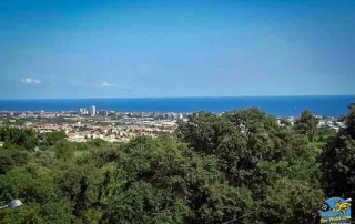Breathtaking panoramic view from the terrace of Villa Cal Music B&B overlooking the city and Mediterranean Sea