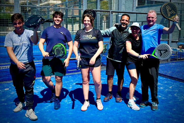 Happy family from Angola during an intensive Bee-Padel training boot camp with world’s #1 padel coach Paul van Oostveen and top Bee-Padel trainers